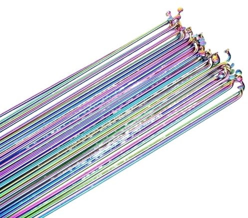 EKalgretrA Rayon de Vélo Fil de Rayon de vélo Arc-en-Ciel 26 27.5 29 Pouces, vélo de Montagne/Route 304 en Acier Inoxydable 14G 259/261/271/273/291/293MM(261MM x 12pcs Color)