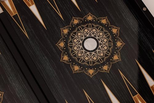 HBS GAMES Midnight Pearl Design Backgammon Strategie Brettspiel, 48 Zentimeter aus Holz mit Holz-Spielsteinen Freunde und Erwachsene