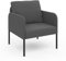 IDMarket Sessel Auguste Stoff, anthrazitgrau, Metallfüße, schwarz