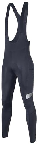 Santic Fahrrad-Trägerhose Herren Hohe Elastizität Fahrradhose Lang Gepolstert mit Seitentasche Grau XL