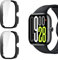 Yenwen Custodia per Xiaomi Redmi Watch 5 Cover, 2 Pezzi HD Anti-Graffio Case, Schermo Vetro Temperato, TPU Custodia Antiurto Protettiva - Nero