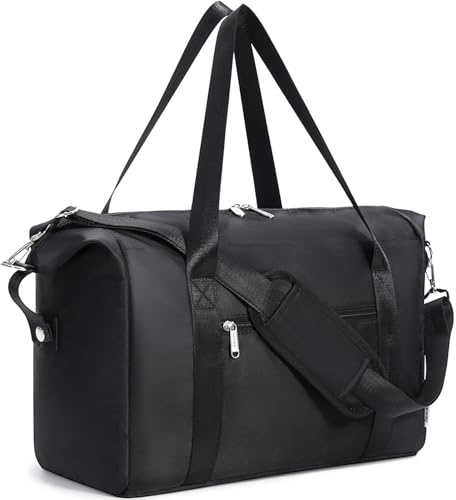 Narwey Ryanair Handgepäck 40x30x20 Reisetasche Handgepäck Tasche Sporttasche Wasserfeste Weekender Gym Travel Bag für Damen Herren (Schwarz)