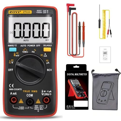 ZOYI ZT111 Multimetro digitale 9999 conteggi Tester per condensatori Transistor Display LCD Misuratore di capacità elettrica per autoveicoli Diodo di temperatura Tensione AC/DC Amperometro