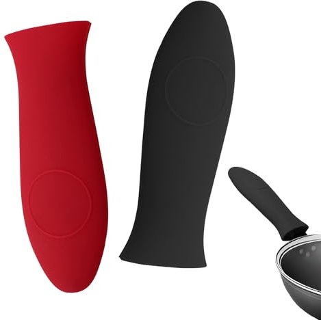 Pan Handle Sleeves Heat Protector, 2 Pcs Silicone Hot Handle Pot Holder Skillets Handles Grip Sleeve for Cast Iron Pot Silicone Sleeve for Pot Pan Handle Sleeves for Cast Iron Skillets & Metal Frying