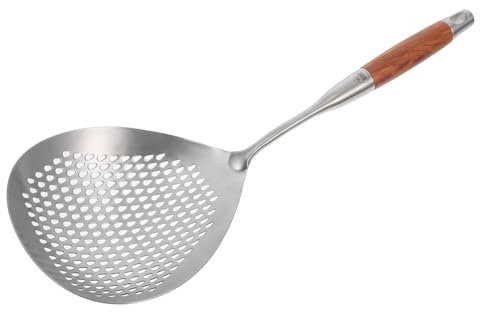 CRILSTYLEO Paletta in Legno Scolapasta in Acciaio Inossidabile Cucchiaio Per Cucinare Comoda Paletta