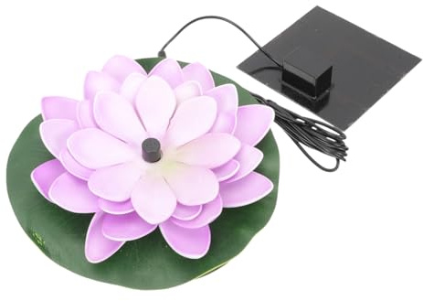 IMIKEYA Solar Water Lily Fountain: Pond Floating Lotus Lights 17cm Flower Shape Solar-Powered Fountain Pump Ornament for Garden Patio Outdoor Water Feature Decor