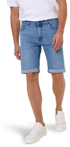 Pierre Cardin Herren Jeans Shorts Bermuda | 5-Pocket Stretch Denim Short | Kurze Hose, PC-Sisteron 8054.6844 Light Blue Used Buffies