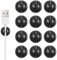 Bewudy 12 Stück Kabelhalter Kabelclip, Selbstklebend Ladekabel Halterung für Schreibtisch Kabelführung Kabel Organizer für USB Ladekabel Netzkabel Audiokabel Schreibtisch Ladekabeln (Schwarz)