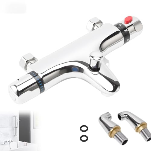 Miscelatore termostatico per vasca da bagno con miscelatore per vasca da bagno con beccuccio per vasca da bagno montato sul ponte