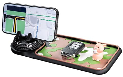 Auto-Armaturenbrettmatte-Multifunktionaler Speicherorganisator, Anti-Rutsch-Technologie | Telefonhalter -Tablett mit Nummernschild, Universalzubehör zur Sicherung von Sonnenbrillen, Schlüssel und sich