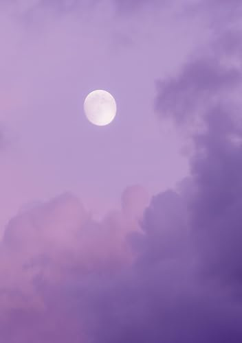 Mond in Lila Wolken Notizbuch: 120 linierte Seiten – A5 – verträumtes Design moon in purple clouds