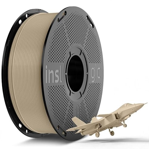 Inslogic Vorgetrocknetes PLA Pro 3D Drucker Filament 1,75 mm, Holz, 1 kg | Naturfaser-Optik, ±0,02 mm Präzision, Glatte Extrusion, Starke Schichtbindung, Sofort druckbereit für gängige FDM-Systeme