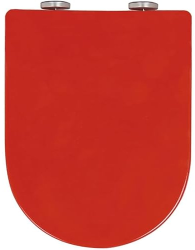 Bunter Toilettensitz, Toilettensitzbezug Mit Absenkautomatik Und 4 Anti-Rutsch-Pads, Schnellverschluss Für Einfache Reinigung Und Montage, Toilettendeckel Mit Ergonomischem Design, Rot