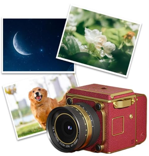 Retro Mini Ccd Camera, 4k Dual-lens Retro Digital Camera, 3mp Photos, 16x Zoom, Otg Sharing, Compact Abs Body for Students & Content Creators (Red)