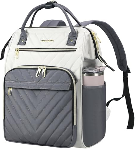 VANKEAN Laptop Backpack Women, 17.3 Computer Backpacks College Work Grey