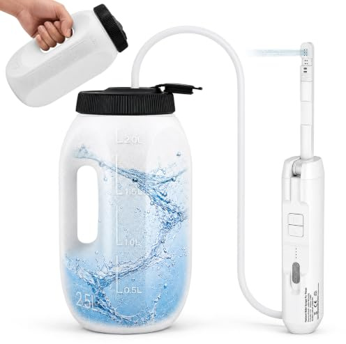 Bidet portatile da 2,5 l, doccia elettrica con 2 livelli di pressione, con batteria da 1600 mAh, IPX6, impermeabile, bidet da viaggio per post-parto, anziani e cura dei bambini