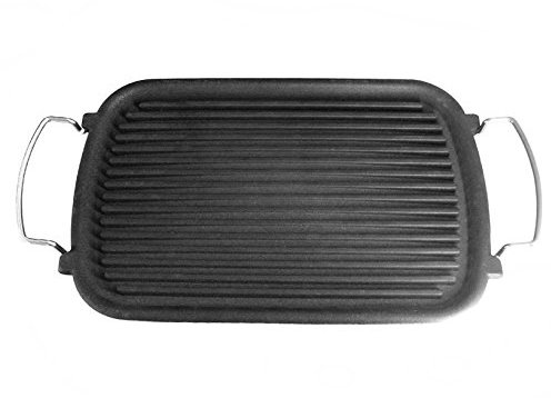 Ilsa Bistecchiera ghisa Atollo Rettangolare 24x37 Pentole e Preparazione Cucina, Antracite, 24 cm
