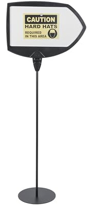 Bi-Office freistehendes Schild Pfeilform, stufenlos höhenverstellbar, Schwarz, 160 x 63,5 cm