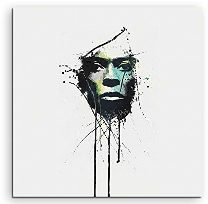Paul Sinus Art Miles Davis III 60x60cm Keilrahmenbild Kunstbild Aquarell Art Wandbild auf Leinwand fertig gerahmt Original Unikat