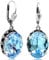 Jugendstil Ohrringe Silber Blau Kristalle Aquamarin Silberohrhänger NOBEL SCHMUCK