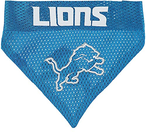 Pets First NFL DOG BANDANA - DETROIT LIONS REVERSIBLE PET BANDANA. 2 Sided Sports Bandana with a PREMIUM Embroidery TEAM LOGO, Large/X-Large. - 2 Sizes & 32 NFL Teams available