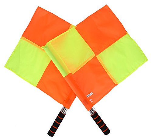 2 Stücke Schiedsrichter Fahnen, Wasserdichte Schiedsrichter Flagge Fußball wasserdichte Linesman Hand Flagge mit Aufbewahrungstasche Rugby Hockey Training Zubehör