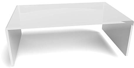 Monitor/TV Riser Display Stand Gloss Acrylic (White)