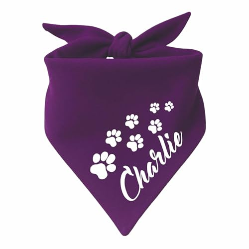 Hunde Dreiecks Halstuch (Fb: dunkellila) (Gr. 2 (68 cm)) Name des Hundes