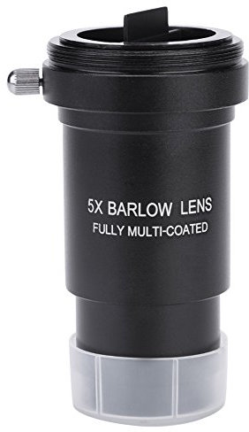Taidda Aluminium Alloy Barlow Lens, 1.25 5x Multi-Coated, 31.7mm, Manual Focus, Tripod Mount, Beginner, All Ages, Astronomers, Astrophotographers with DSLR or SLR Cameras
