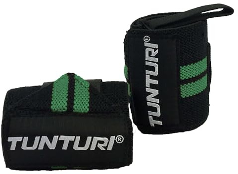 Tunturi Functional Training Wrist Wraps - Wrist Wraps - Schwarz/Grün - pro Paar