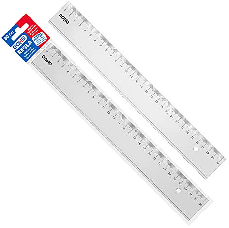 Dohe - Regla 30 cm Ergonómica Transparente - Material escolar