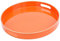 Simmer Stone Decorative Tray, Round Plastic with Handles, Modern Vanity and Serving for Ottoman, Coffee table, Kitchen and Bathroom, Size 13, Orange