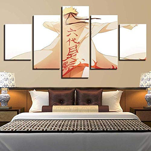 Wallpaper M Leinwand 5 Stücke Anime Namikaze Minato Naruto Poster Wohnkultur Moderne Wohnzimmer Wandkunst (Ungerahmt) Größe B-Größe A
