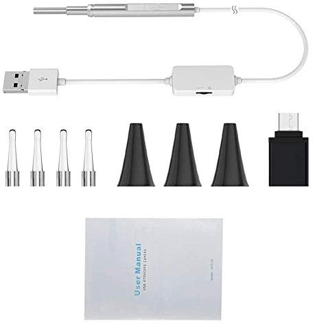 3-In-1 Ohrenschmalz Entferner-Otoskop 4,3 mm HD, Drahtlose Ohr Endoskopkamera bewertetes IP67 mit 6 LED Licht für Kinder und Erwachsene Kompatibel mit Android, Windows