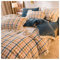 WWYL Linge De Lit, Housse De Couette, Housse De Couette Réversible en Flanelle, Housse De Couette Anti-Allergique en 100% Polyester, Taie d'oreiller X2 (Bleu foncé,1.5 m lit)