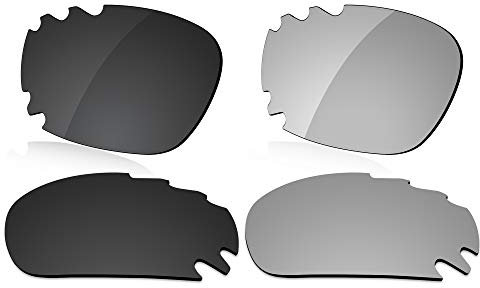 LenzReborn Verres polarisés de rechange pour lunettes de soleil Oakley Jawbone Vented - Plus d'options, noir foncé + gris argenté, Taille unique