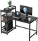 HOMIDEC Desk, 120x60cm Computer Desk with Bookshelf, 110cm Height Study Computer Laptop Table with 4 Tier DIY Storage Shelves Writing Table for Home Office Bedroom