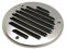 Chrome Louvred Wall Vent Grille with Flyscreen, Stainless Steel, Ø 100 mm / 4 Air Ventilation Duct Cover with Anti-Insect Mesh and Flat Back, Tough and Durable Metal