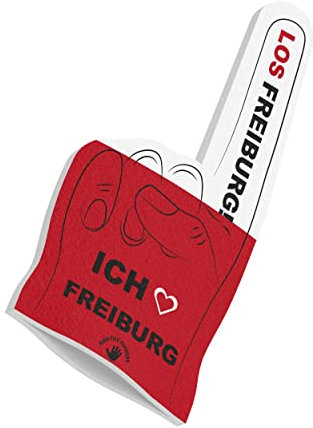HIGH FIVE FINGERS Freiburg Fahne My City Flagge Schaumstoff Hand für Fussball, Handball, Leichtathletik | Fanartikel für Spiele, Stadion und Events | One Size | 40 x 20 x 2,5 cm