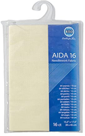 Mouldmaster Aida17 Aida 16, elfenbeinfarben, Baumwolle, 39cm x 45cm