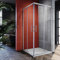 SONNI Mamparas de Ducha Rectangular 76x76cm con 2 Hojas Fijas y 2 Hojas Correderas Vidrio Templado 5mm Perfil Aluminio