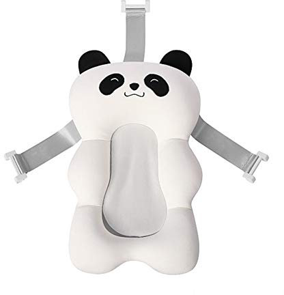 FIYSON Baby-Bad-Kissen,Badewannenkissen Neugeborene Multi Funktions-Baby-Sitzauflage,50 * 34cm Kissensitz Rutschfeste Badewannen-Pad Baby-Dusche Schwimmendes Badebett (Panda)