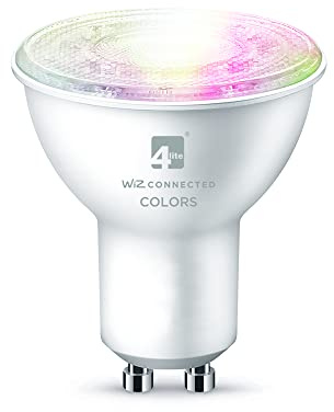4lite WiZ Connected Smart LED GU10 Bulb Full Colour & Tunable White Twist & Lock Base 5W, 2200-6500K 345Lm