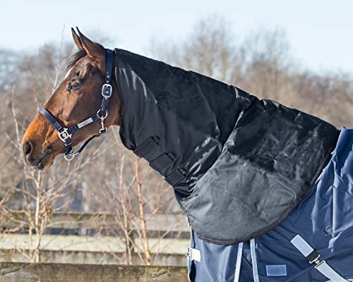 netproshop Turnout Halsteils Kombinierbar mit Pferdedecken schwarz oder blau 90-185, Groesse:135-145, Farbe:Schwarz