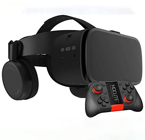 Full Screen Virtual Reality Goggle 3D VR Glasses With Remote Controller, Original Stereo 3D VR Glasses For IPhone 14 13 12 11 Pro Mini X R S Max Samsung Galaxy VR Set For IOS Android Phone (Color : B