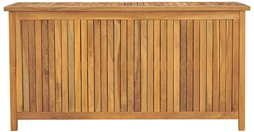 ZHOUMIN Gartenbox, Aufbewahrungsbox, Auflagenbox, Kissenbox, Outdoor Schrank, Box Für Gartenauflagen, Balkon Box, 114x50x58 cm Massivholz Teak