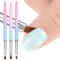 cobee 3 Pack Nail Polish Clean Up Brushes - Round, Angled, Flat for Manicure Makeup Cleaning