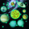 VBXPOU 10 Planeten Wandsticker Leuchtaufkleber Leuchtsterne Kinderzimmer Selbstklebend Sonnensystem Kinder Wandtattoo mit 7 Blatt Sterne Fluoreszierend für Kindergarten Baby Schlafzimmer