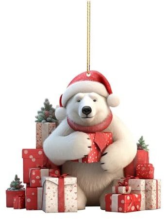 Weihnachtsmann Figur Anhänger Weihnachtsbären 2D Acryl Lustige Weihnachtskugel Katze Cute Deko Christmas Ornaments Tannenbaumschmuck Weihnachtsbaumschmuck Figuren