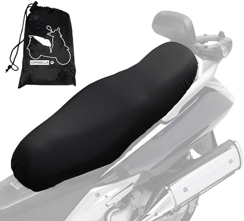 Auto Accessori Lupex - Universal-Sattelbezug, wasserdicht, Größe XL, 95 x 48 cm, Material PU Kunstleder, anpassbar für Roller und Motorrad, Farbe Schwarz, mit Tasche, auch erhältlich in M L Maxi